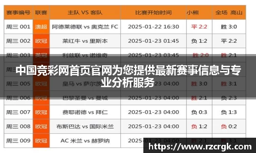 中国竞彩网首页官网为您提供最新赛事信息与专业分析服务